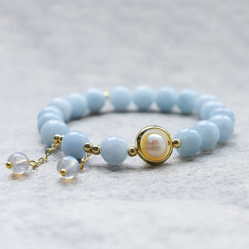 Armband Aquamarin Mondstein – Heilung