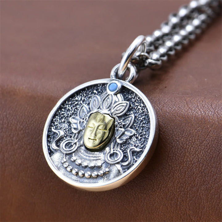 Kette 925er Silber grüne Tara Vajra Schutz Buddha Anhänger