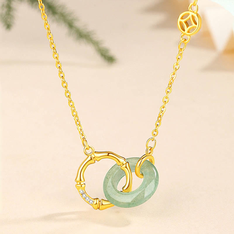 Kette Aventurin Gold Münze Natur