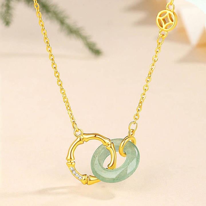 Kette Aventurin Gold Münze Natur
