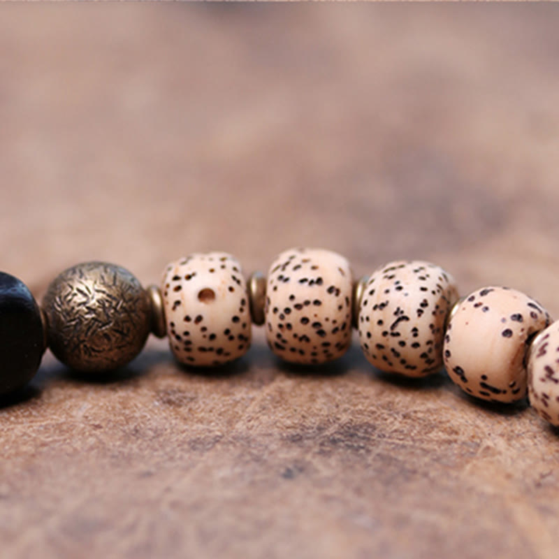 Armband Schwarzer Obsidian Kupfer mit Perlen Naturstein Schmuck