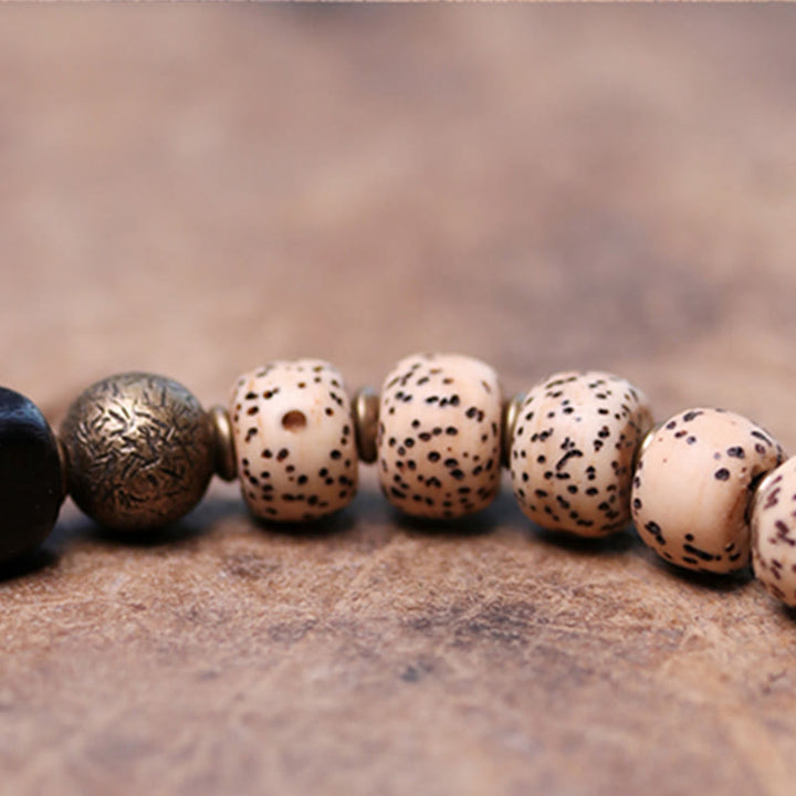 Armband Schwarzer Obsidian Kupfer mit Perlen Naturstein Schmuck