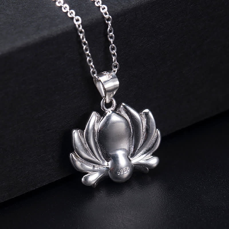 Kette Sterling-Silber Lotus Anhänger S925 Wohlstand