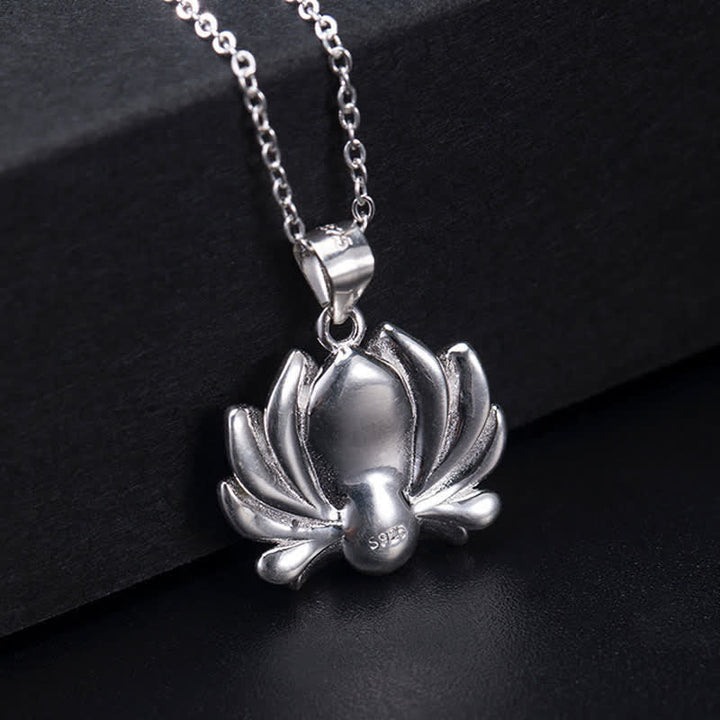 Kette Sterling-Silber Lotus Anhänger S925 Wohlstand