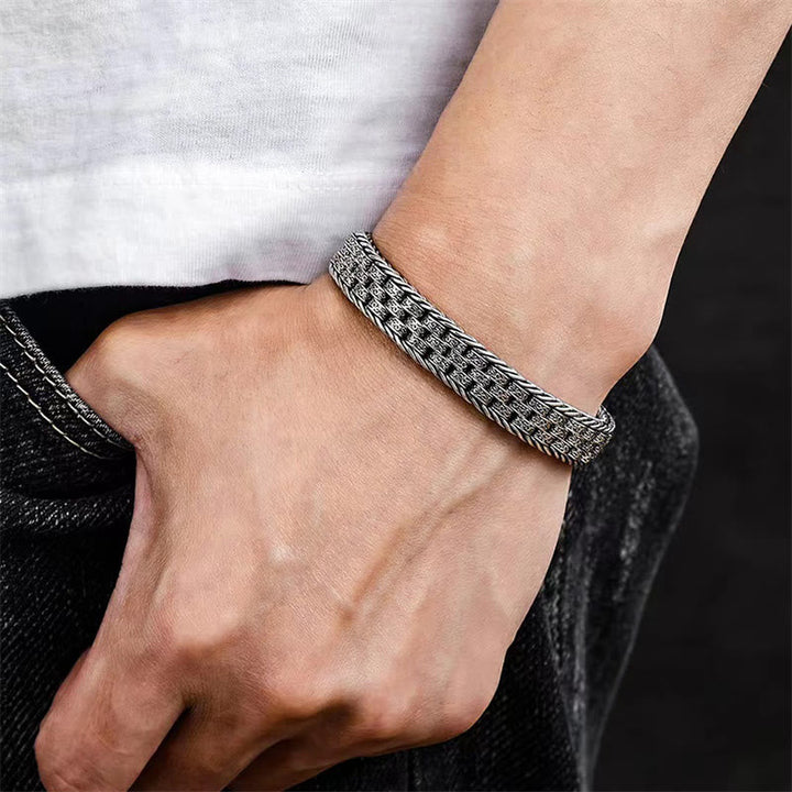 Geflochtenes Armband Kupfer Om Mani Padme Hum Frieden Handgelenk