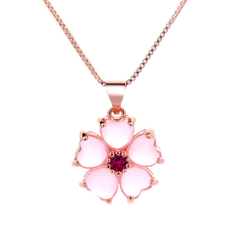 Rosenquarz Blume Kette Anhänger Rosegold Liebe Harmonie Naturstein