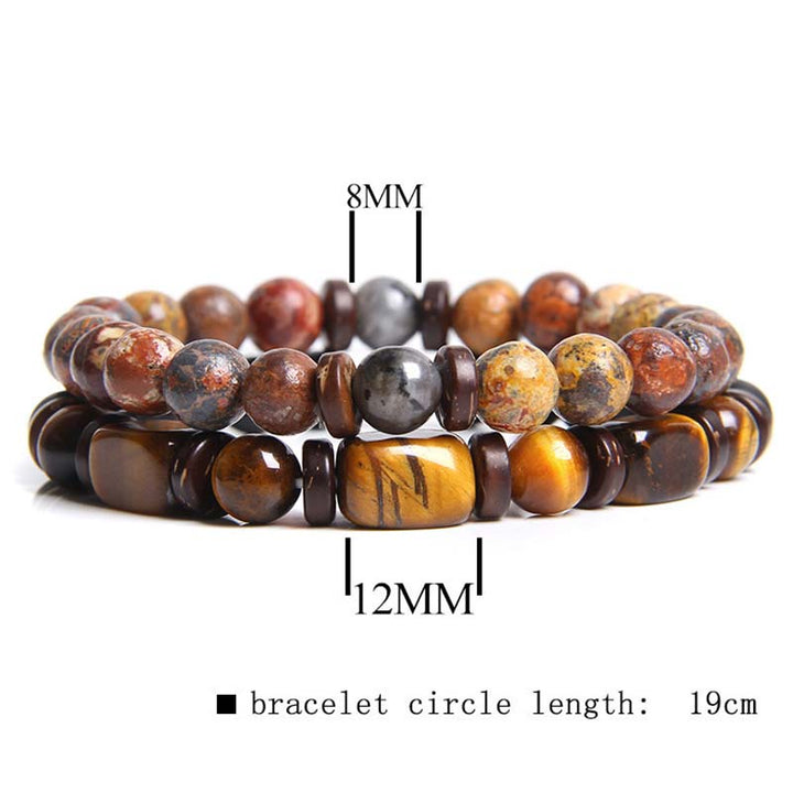 Armband 2er Set Tigerauge Kaiserstein Heilstein