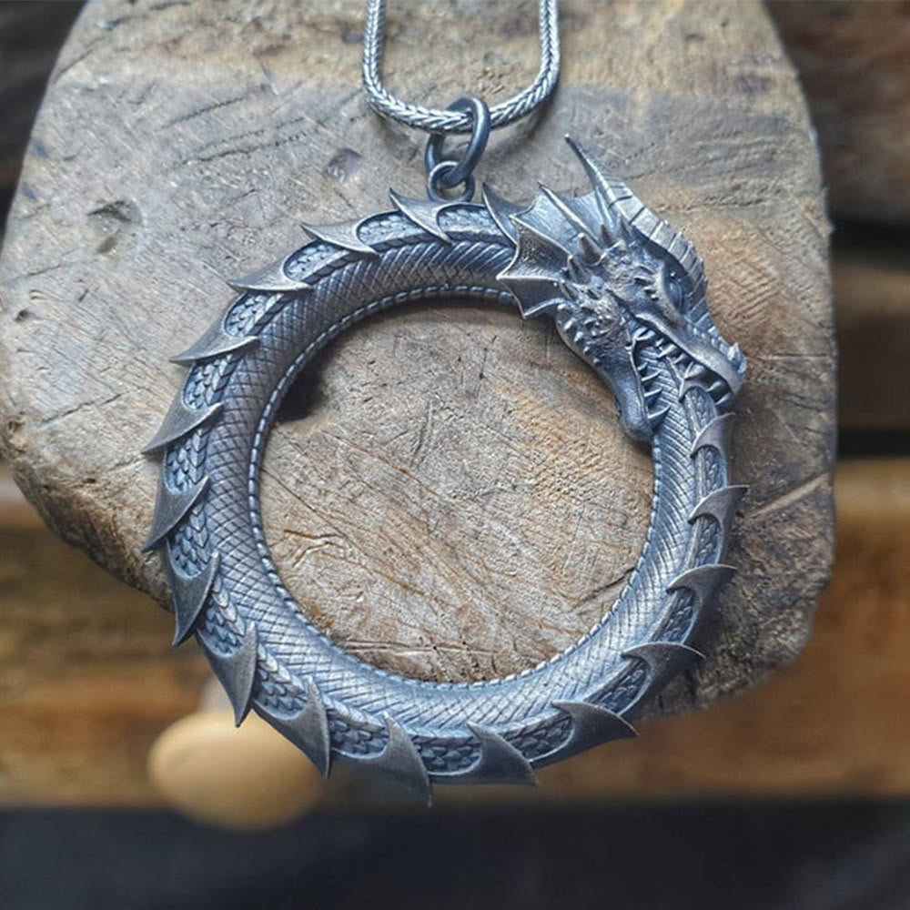 Drachen Anhänger Zinn Amulett Schutz