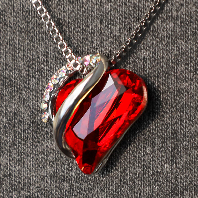 Kette Rubin Herz Anhänger rot Edelstein Liebe Heilung Schmuck