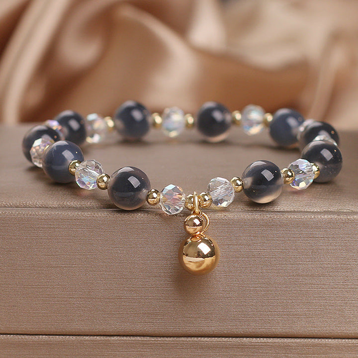Armband Achat mit Hämatit Perlen Heilstein Harmonie elegant Damen