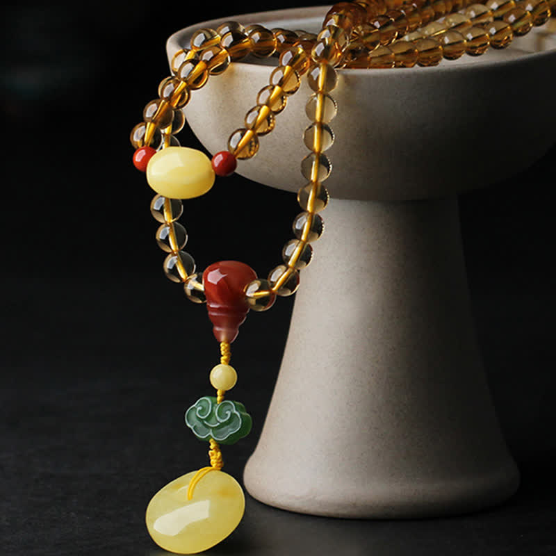 Armband Roter Achat Citrin Pixiu Schutz Frieden Naturstein elegant.