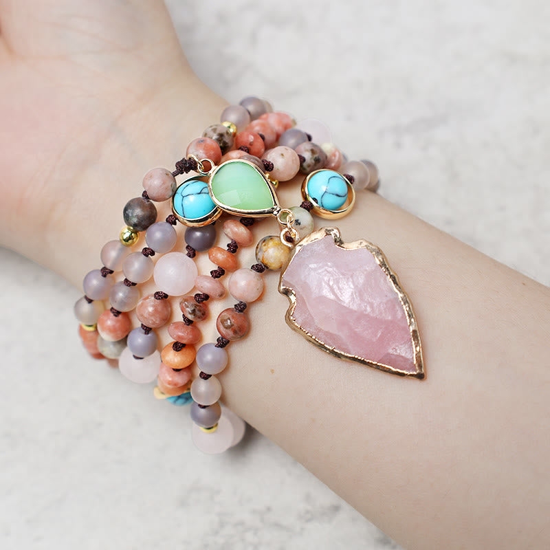 Kette Rosenquarz Heilstein Harmonie Liebe Natur