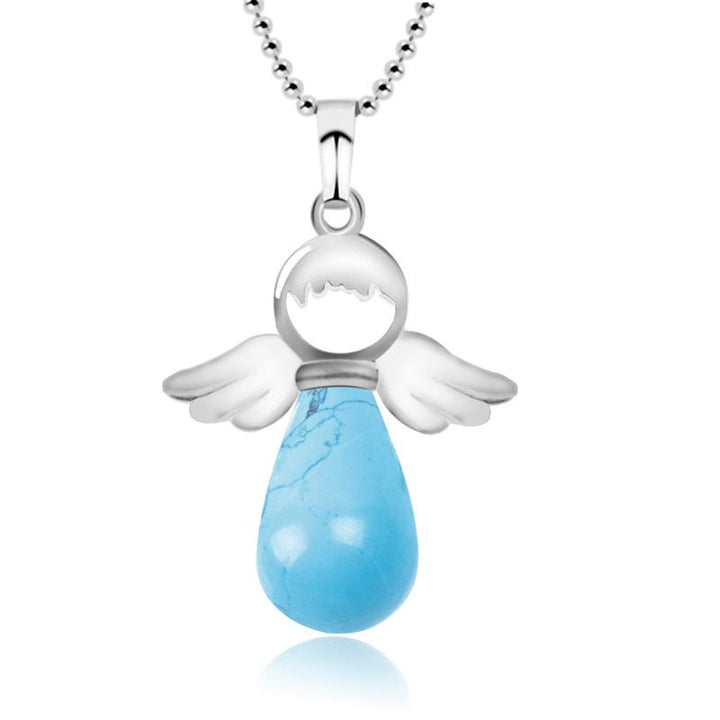 Kette Kristall Engelsflügel – Glück & Segen – Bild 10 – Kette Kristall Engelsflügel blauer Stein Anhänger Glück Segen