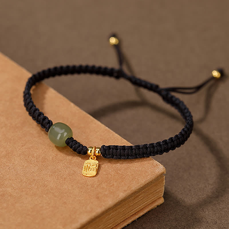 Armband Hetian Jade 925 Sterling Silber Rot - Glücksbringer & Wohlstand