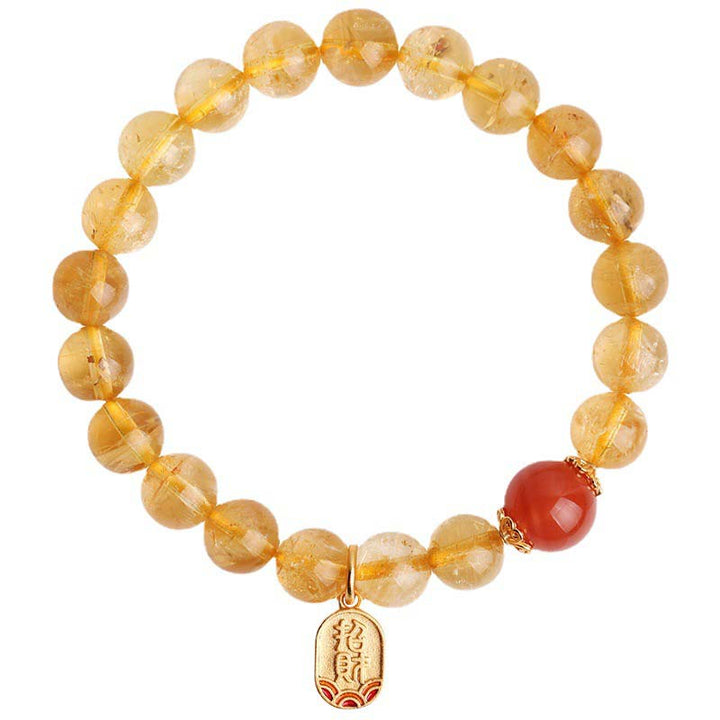 Armband Roter Achat Citrin Glück Naturstein facettiert elegant golden