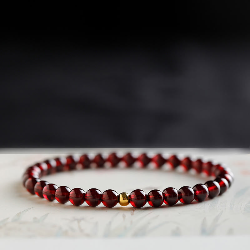 Armband Granat Koi Fisch – Schutz rotes Naturstein elastisch elegant getragen