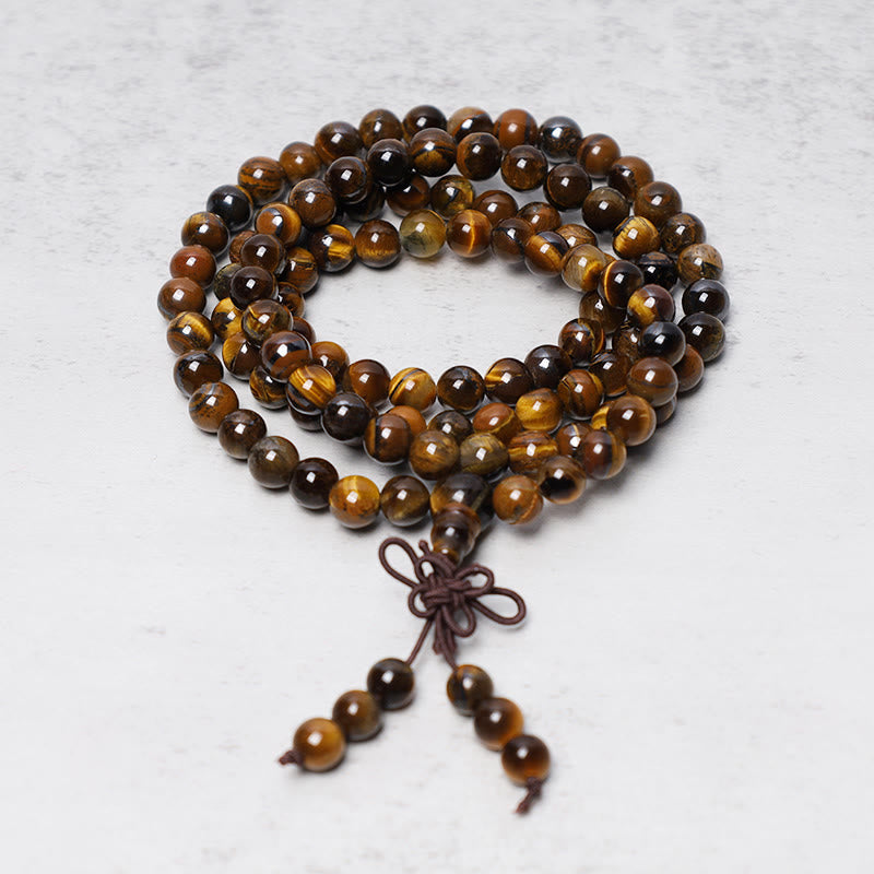 Mala 108 Perlen Tigerauge Meditation