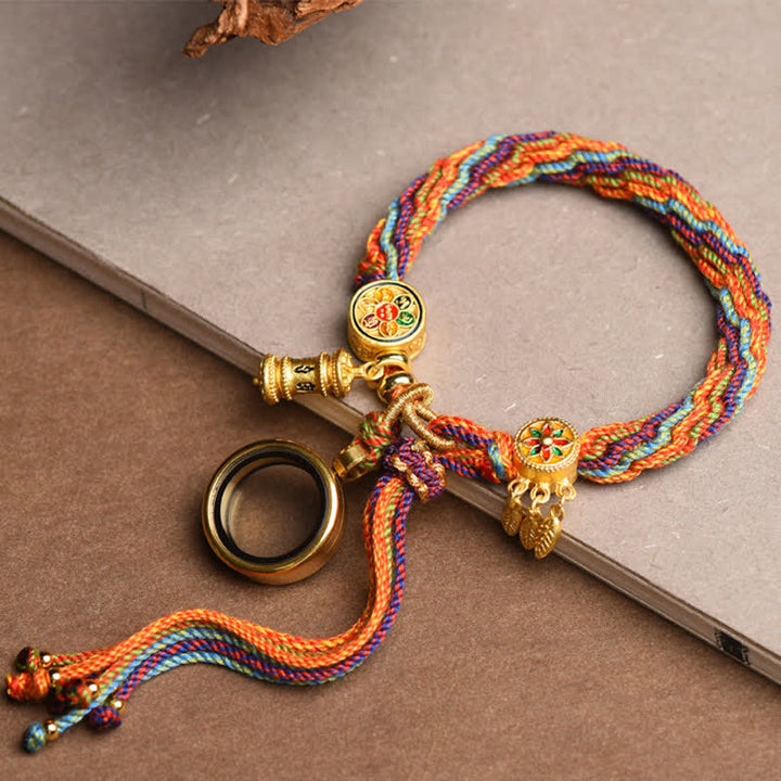 Armband Om Mani Padme Hum - Reinkarnation & Glücksknoten