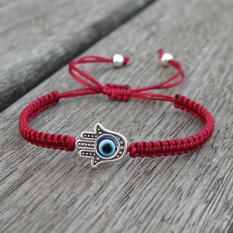 Schutzarmband Hamsa Symbol Evil Eye Schnur