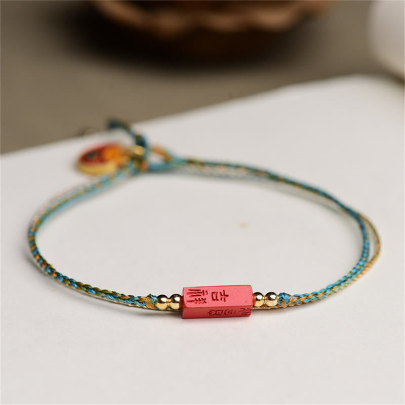 Armband Zinnober – Segen & Balance mit rosa Stein elastisch Baumwolle
