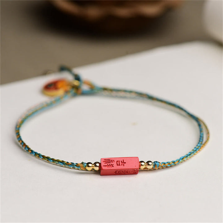 Armband Zinnober – Segen & Balance mit rosa Stein elastisch Baumwolle