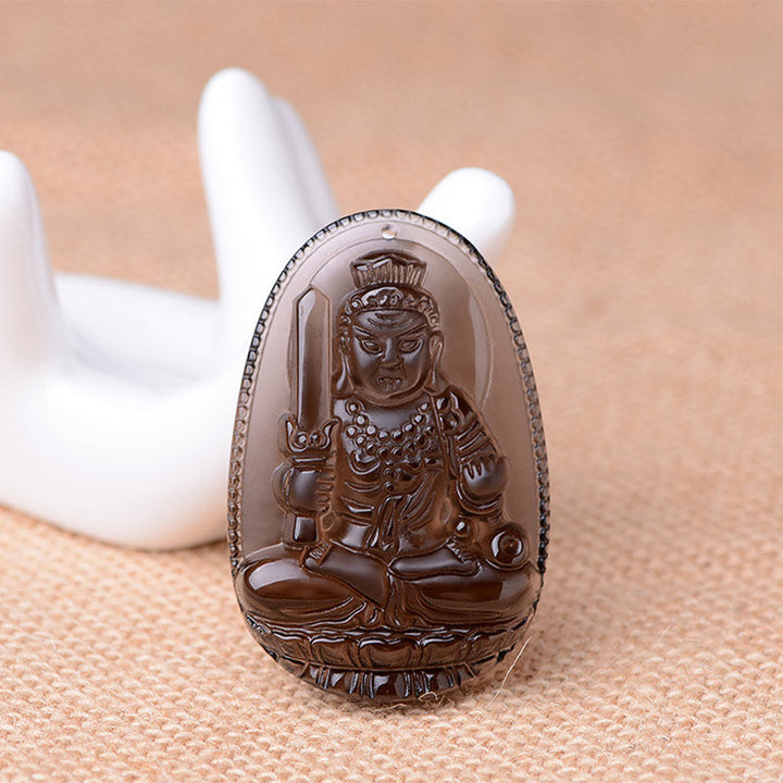 Braun Obsidian Buddha Pendant Meditation Schutz