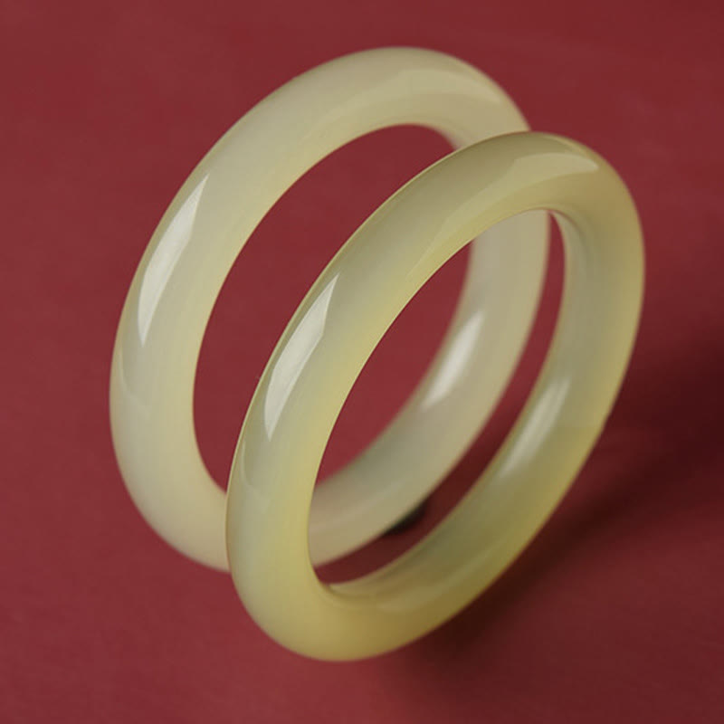 Jade Armband – Fülle zwei helle Ringe elegantes Design Naturstein