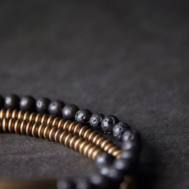 Armband Lava Rock Kupfer Schwarz Minimalistisch