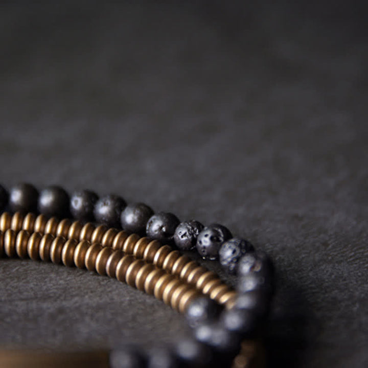 Armband Lava Rock Kupfer Schwarz Minimalistisch