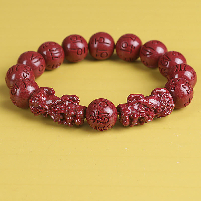 Armband Zinnober Om Mani Padme Hum – Glück & Wohlstand