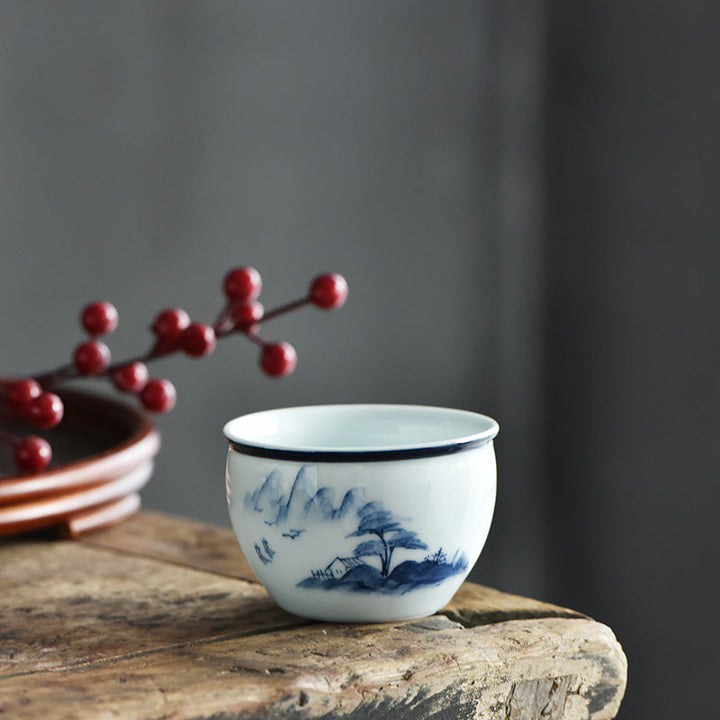 Grosse Teetasse Koi Lotus Berge Keramik Berge & Kiefer