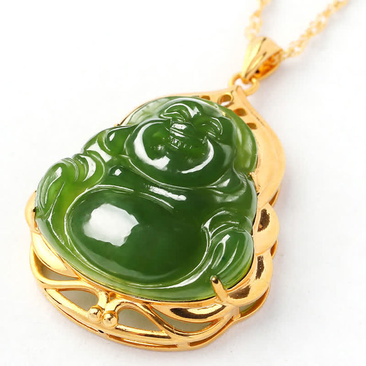 Lachender Buddha Jade Pendant Kette Harmonie