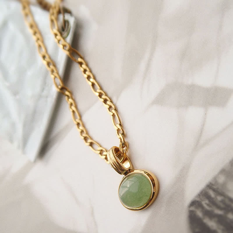Türkis Anhänger, Grüner Stein, Oval Kraft, Kette Stärke