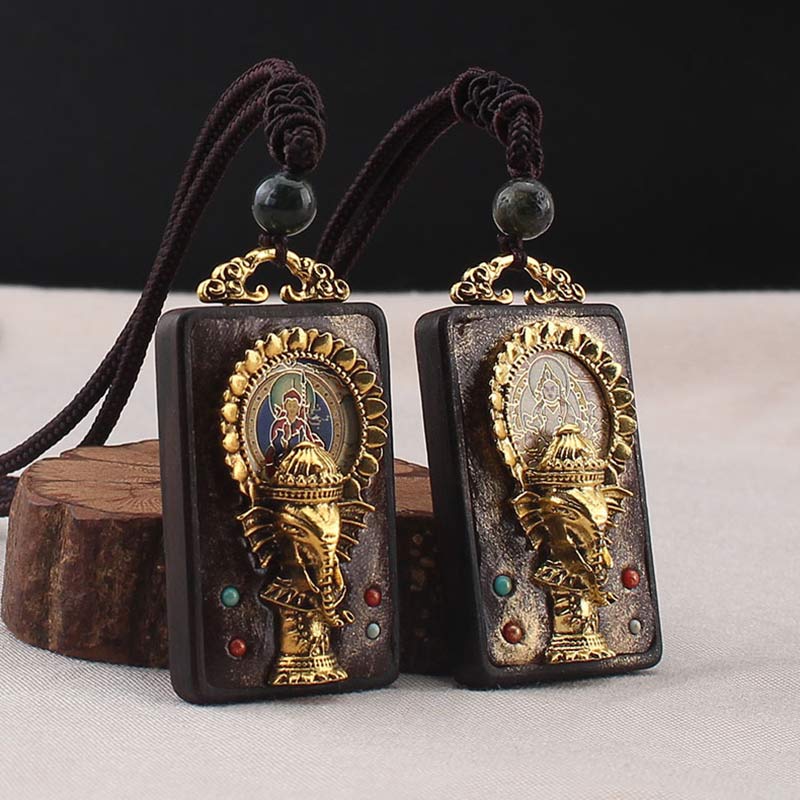 Kette Ebenholz Elefant Ganesha Glück Anhänger