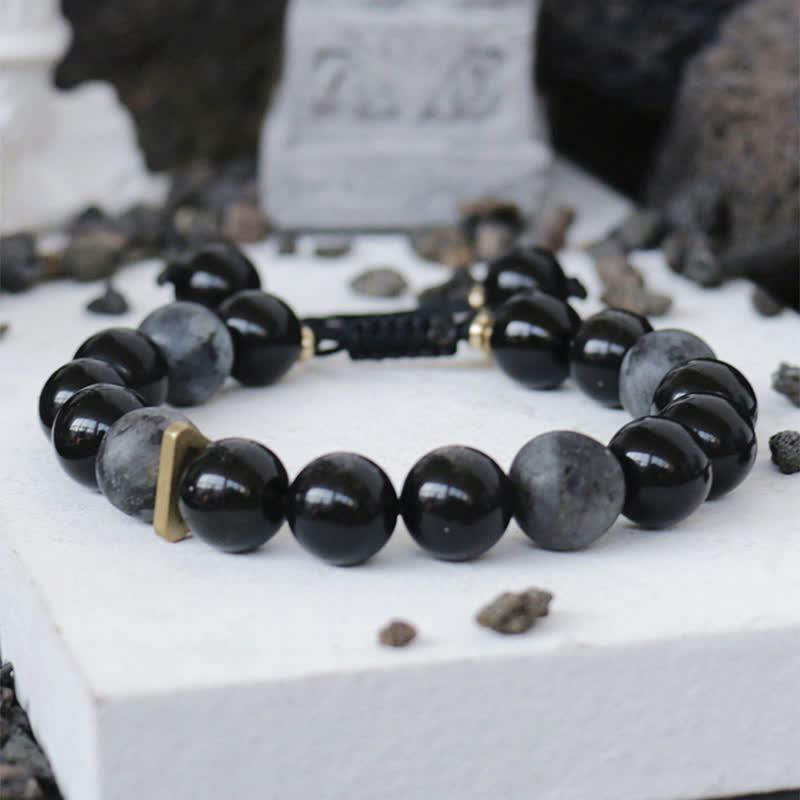 Armband Schwarzer Obsidian Katze