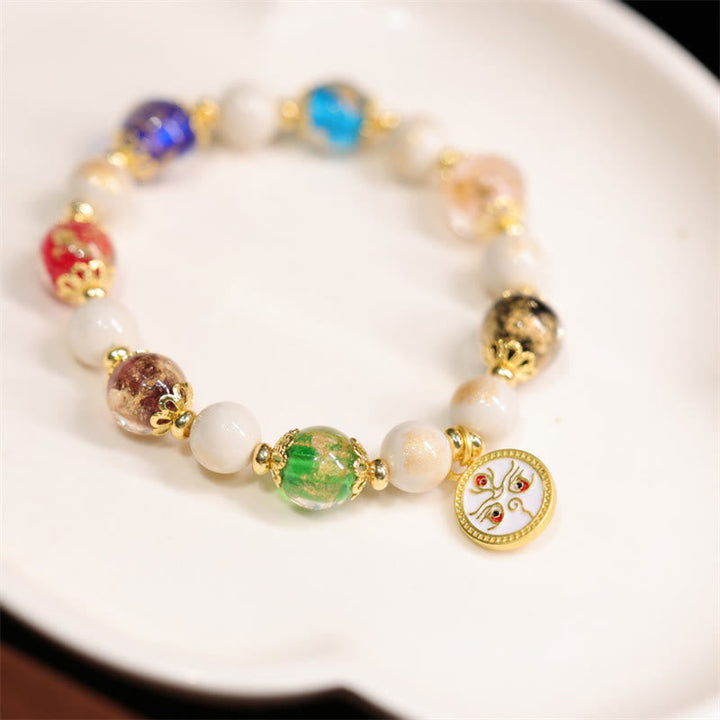 Armband – Wohlstand & Glück & Energie mit bunten Steinen und Goldakzenten