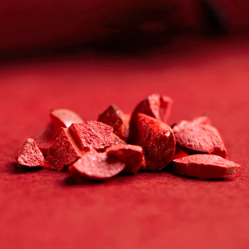 Rote Zinnober-Perlen auf rotem Hintergrund Armband 925 Silber Zinnober Fu-Zeichen