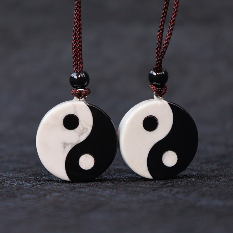 Yin Yang Anhänger Obsidian Kette Doppel Harmonie