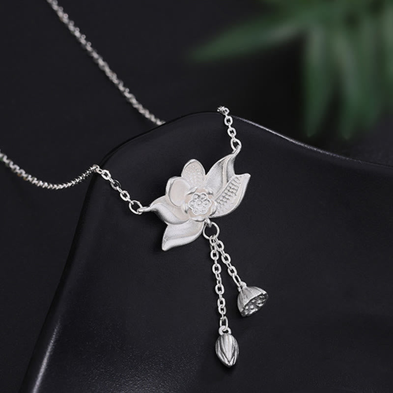 Kette Sterlingsilber Lotus Blume Erleuchtung Anhänger