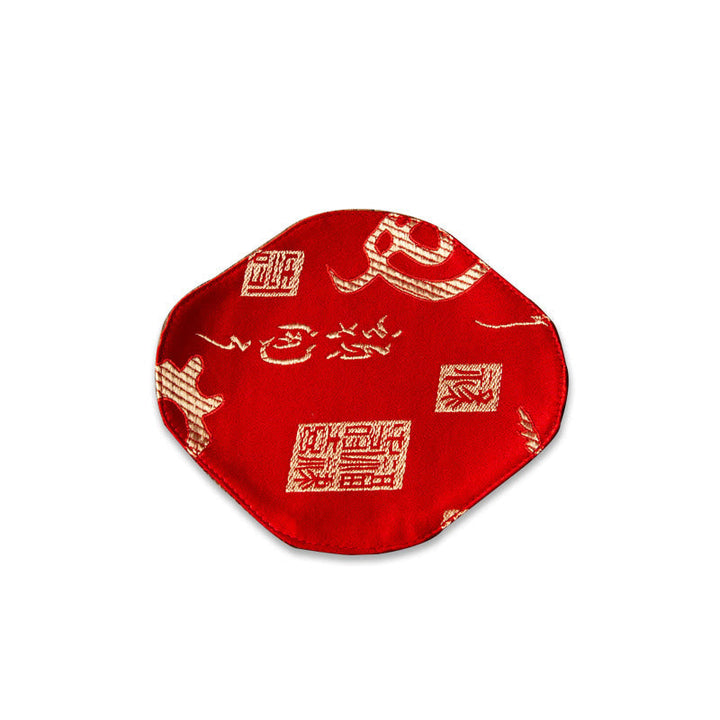 Teetassen Mit Untertasse Seewellen Pflaumenblüte Fu-Zeichen Rot / Untersetzer