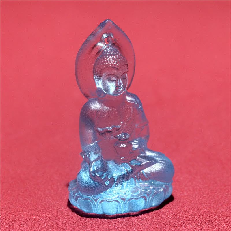 Anhänger Kette Liuli Medizin-Buddha Weisheit Kristall transparent