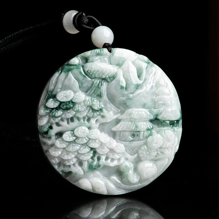Jade Kette Berglandschaft Tempel Fülle Harmonie