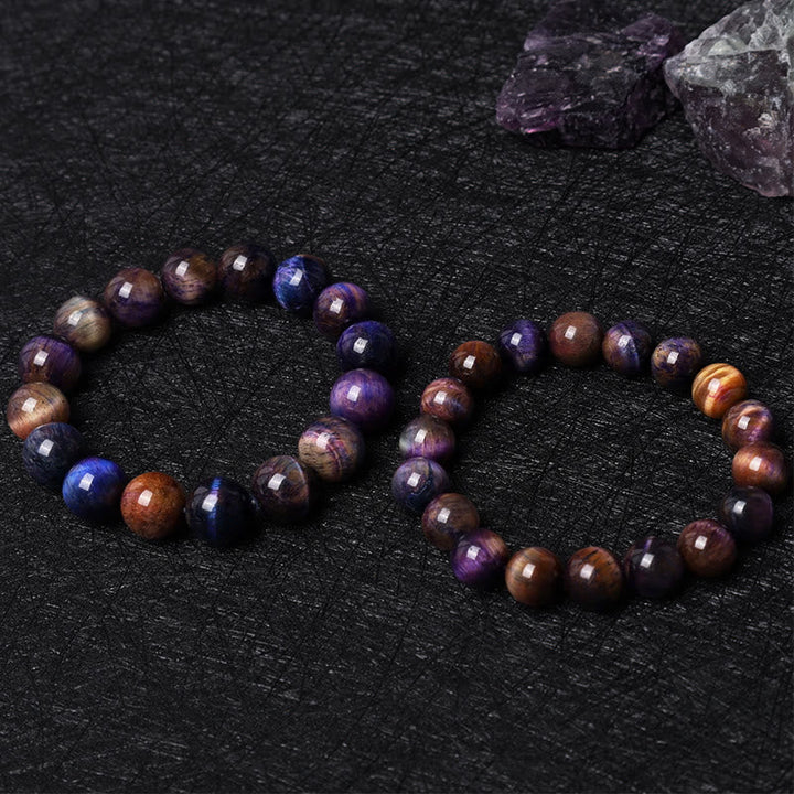 Armband Tigerauge – Schutz & Stärke Energie mit natürlichen Steinen glänzend