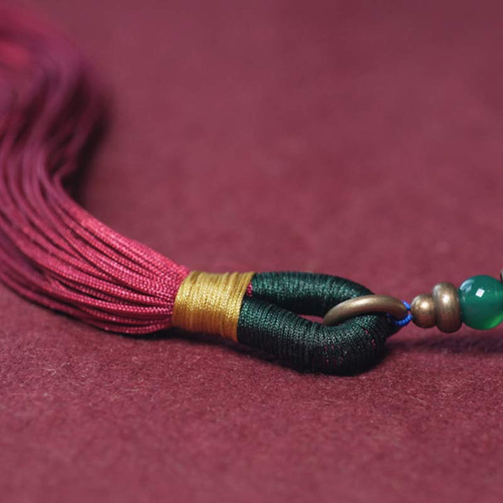 Mala 108 Perlen Bodhi Frieden grüne Achat Quaste elegantes Design Schmuck
