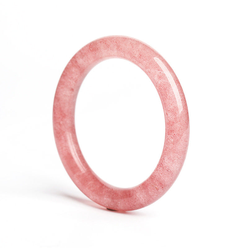 Armband Erdbeerquarz rosa Naturstein poliert glänzend Heilung Liebe