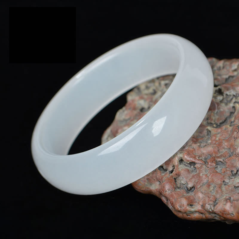 Jade Armband Glück Wohlstand Segen weißes Naturstein elegantes Design