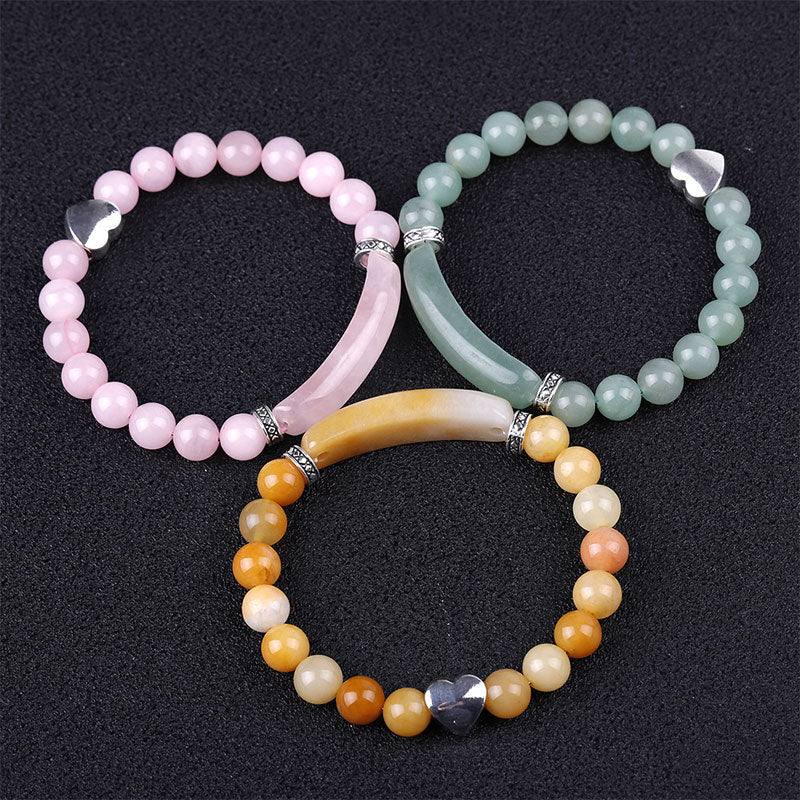 Kristall Perlen Armbänder in Rosa, Grün und Orange Unisex Herz.