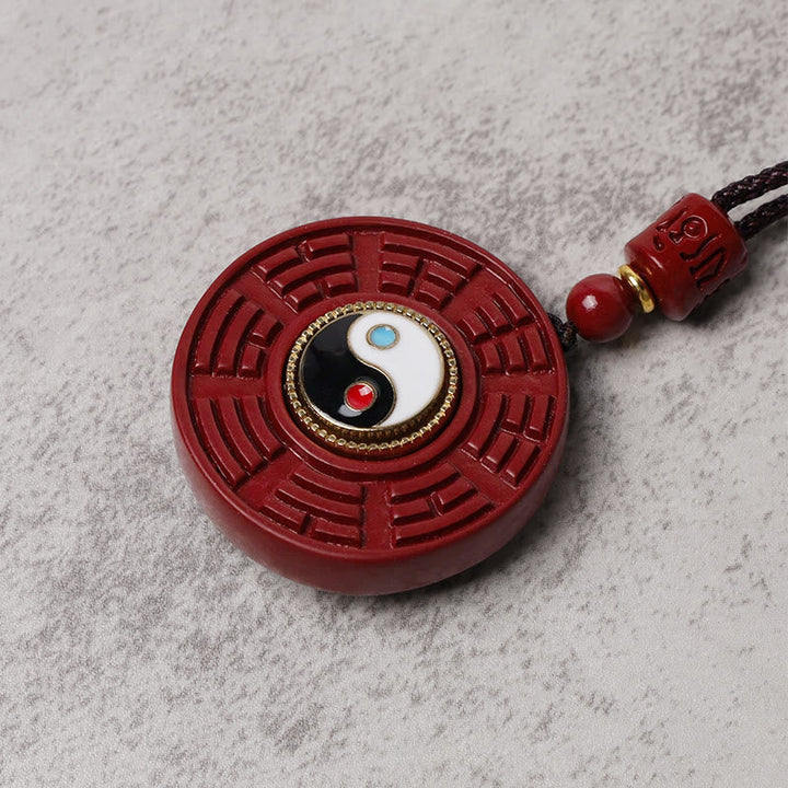 Kette Zinnober Yin Yang Bagua drehbar