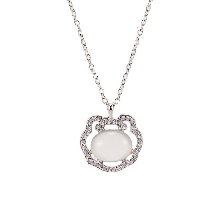 Kette Chalcedon Silber Glückswunsch Elegant Weiß
