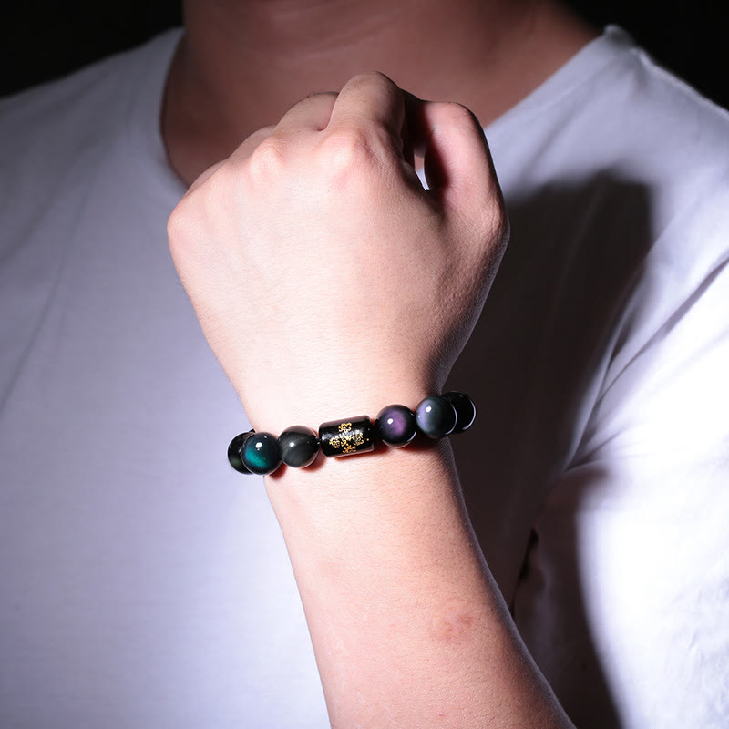 Armband Regenbogen Obsidian Schutz Wandel